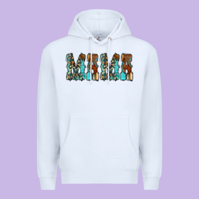 Mama Turquoise Tooled Premium Hoodie Designed By Cowcowdesign