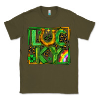 Army Green lucky horseshoe st patricks day leopard frame Classic Tee - LillyAllenDesigns
