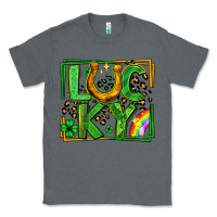 Charcoal Heather lucky horseshoe st patricks day leopard frame Classic Tee - LillyAllenDesigns