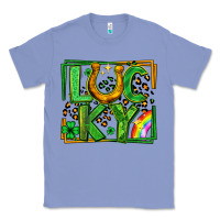 Colony Blue lucky horseshoe st patricks day leopard frame Classic Tee - LillyAllenDesigns