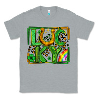 Heather Grey lucky horseshoe st patricks day leopard frame Classic Tee - LillyAllenDesigns
