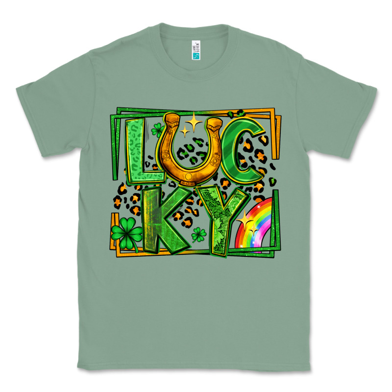Lucky Horseshoe St Patricks Day Leopard Frame Classic Tee by LillyAllenDesigns | Teevron