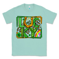Seafoam lucky horseshoe st patricks day leopard frame Classic Tee - LillyAllenDesigns