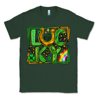 Sports Green lucky horseshoe st patricks day leopard frame Classic Tee - LillyAllenDesigns