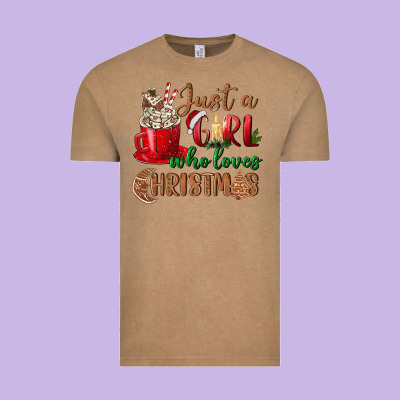 Just A Girl Who Loves Christmas Vintage Tee Designed By Bundleandbundleshop