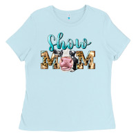 Baby Blue Western Show Mom Holstein Ladies Tee - LillyAllenDesigns