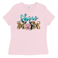 Bubblegum Pink Western Show Mom Holstein Ladies Tee - LillyAllenDesigns