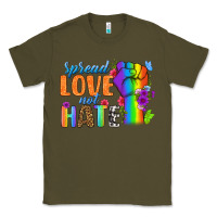 Army Green Spread Love Not Hate Classic Tee - BundleAndBundleShop