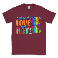 Burgundy Spread Love Not Hate Classic Tee - BundleAndBundleShop