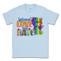 Dusty Blue Spread Love Not Hate Classic Tee - BundleAndBundleShop