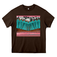 Chocolate Brown western fringe cowhide leopard Heavy Core Tee - BarkalooDesign