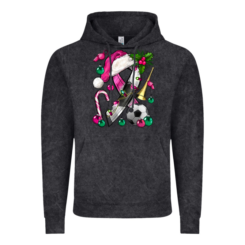 Pink Christmas Breast Cancer Ribbon Soccer Vintage Hoodie by BundleAndBundleShop | Teevron