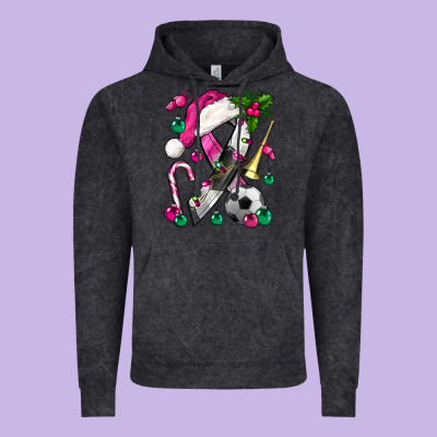 Pink Christmas Breast Cancer Ribbon Soccer Vintage Hoodie Designed By Bundleandbundleshop