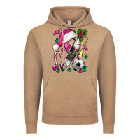 Vintage Coffee Pink Christmas Breast Cancer Ribbon Soccer Vintage Hoodie - BundleAndBundleShop