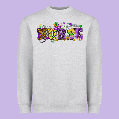 Mardi Gras Day Nurse Heavyweight Sweatshirt Designed By Nancycooperartshop
