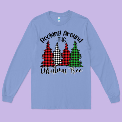 Rockin' Around The Christmas Tree Long Sleeve Tee Designed By Bettercallsaul