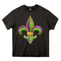 Asphalt mardi gras fleur de lis leopard Heavy Core Tee - Jasminsmagicworld