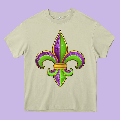Mardi Gras Fleur De Lis Leopard Heavy Core Tee Designed By Jasminsmagicworld