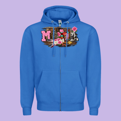 Mother's Day Mama Zipper Hoodie Designed By Cowgirlartshop