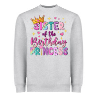 Heather Grey sister of the birthday princess Heavyweight Sweatshirt - NancyCooperArtShop