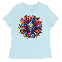 Baby Blue american sunflower Ladies Tee - Jasminsmagicworld