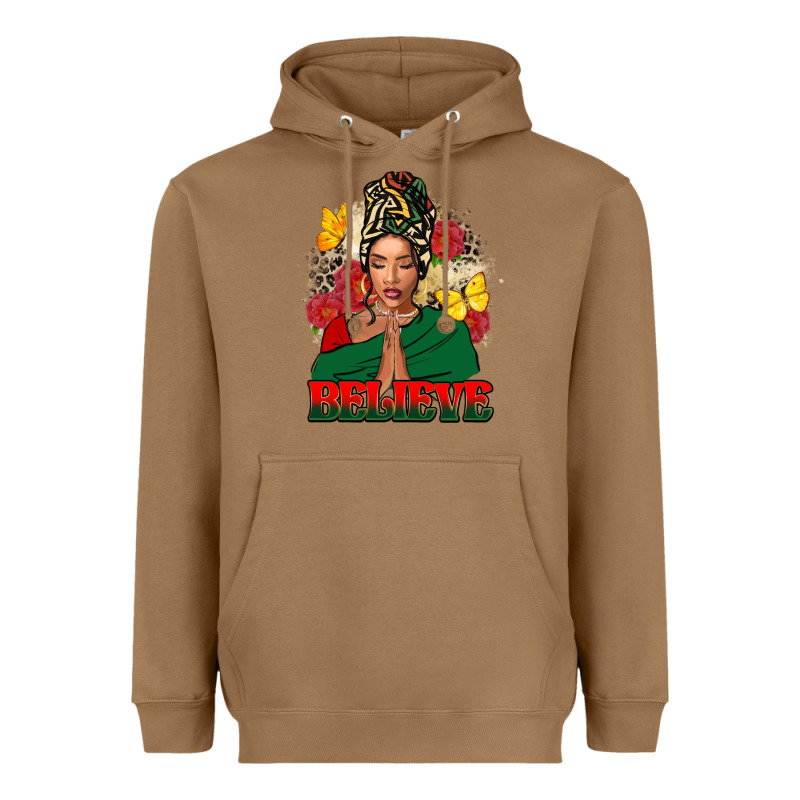 Believe Black Woman Heavyweight Hoodie by FaDigitalArtStudio | Teevron
