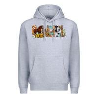 Heather Grey Cowgirl Horse Min Premium Hoodie - CowCowDesign