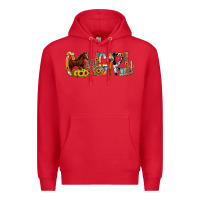 Red Cowgirl Horse Min Premium Hoodie - CowCowDesign