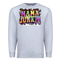 Heather Grey Mama junkie Mother's Day Premium Sweatshirt - FaDigitalArtStudio
