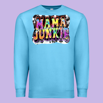 Mama Junkie Mother's Day Premium Sweatshirt Designed By Fadigitalartstudio