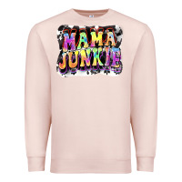 Pale Pink Mama junkie Mother's Day Premium Sweatshirt - FaDigitalArtStudio