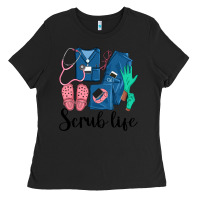 Black Scrub Life Nurse Ladies Tee - LillyAllenDesigns
