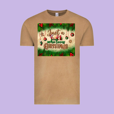 Just A Girl Who Loves Christmas Tumbler Vintage Tee Designed By Bundleandbundleshop