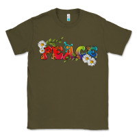 Army Green Lgbtq Peace With Daisy Classic Tee - BundleAndBundleShop