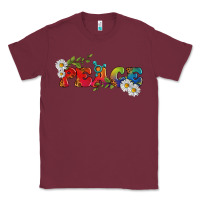 Burgundy Lgbtq Peace With Daisy Classic Tee - BundleAndBundleShop