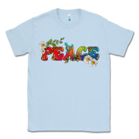 Dusty Blue Lgbtq Peace With Daisy Classic Tee - BundleAndBundleShop