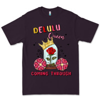 Plum delulu queen coming through Premium Tee - MaliasSmallBusiness