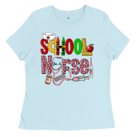 Baby Blue School Nurse Ladies Tee - LillyAllenDesigns