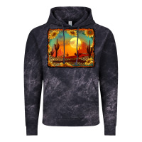 Western Desert Sunset Background Vintage Hoodie | Teevron