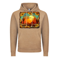 Vintage Coffee western desert sunset background Vintage Hoodie - RanaPortraitStore