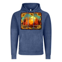 Vintage Denim western desert sunset background Vintage Hoodie - RanaPortraitStore