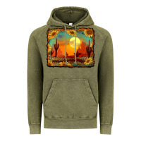 Vintage Olive western desert sunset background Vintage Hoodie - RanaPortraitStore