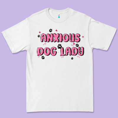 Anxious Dog Lady Premium Tee Designed By Maliassmallbusiness