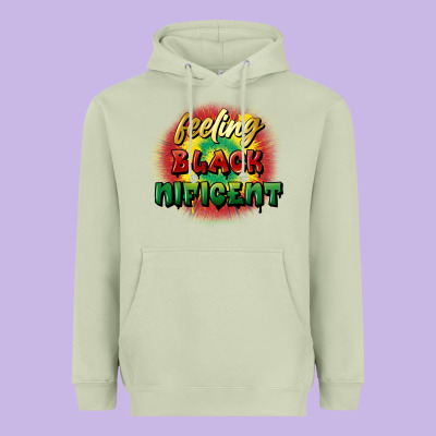 Feeling Blacknificent Heavyweight Hoodie Designed By Fadigitalartstudio