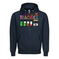 Navy Battery life of a Teacher Zipper Hoodie - CowGirlArtShop