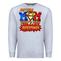 Heather Grey Autism mom what's your superpower Mother's Day Premium Sweatshirt - FaDigitalArtStudio