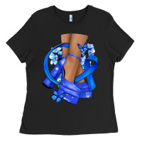 Black colon cancer heels Ladies Tee - NancyCooperArtShop