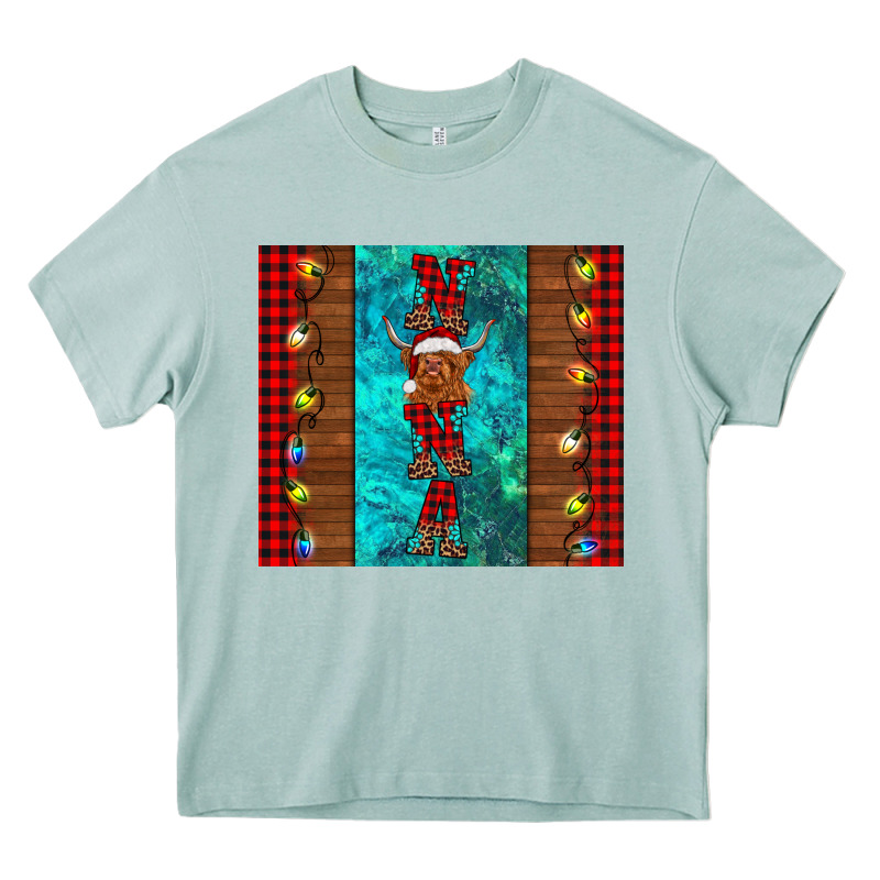 Nana Highland Cow Christmas Heavy Core Tee by BarkalooDesign | Teevron