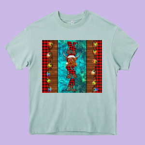 Nana Highland Cow Christmas Heavy Core Tee Designed By Barkaloodesign