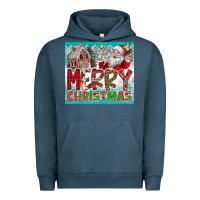 Pigment Midnight Navy merry Christmas Urban Hoodie - CowhideDigitalArt